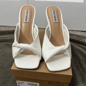 Steve Madden, Majorie mule heel, white, size 9